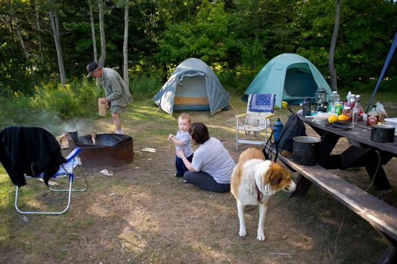 Campers enjoy time at Hog Island State Forest Campground. Photo by: Dave Kenyon, Michigan DNR.