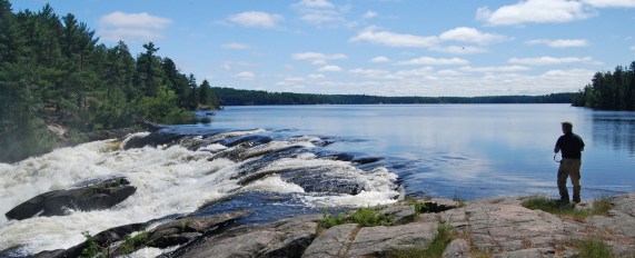 Ramsey Dowgiallo, a wilderness guide and outfitter, gazes out over Curtain Falls in Minnesota's Boundary Water Canoe Area Wilderness. Courtesy photo