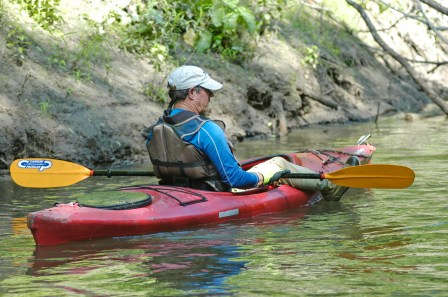 Association president, John Mitchell floats along on an open segment of the heritage water trail. Photo: Howard Meyerson