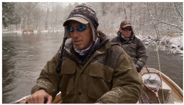 Fishing guide, Frank Willetts (front) and "Guided" show host Mark Melnyk (rear) take a trip down the Pere Marquette River during a shoot for the upcoming episode. Photo courtesy: Mark Melnyk. 