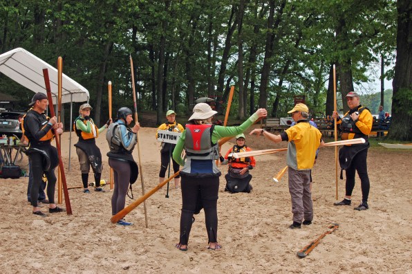 The Way: Instructor Doug Van Doren  teaches Greenland  paddling style to symposium students. Photo: Howard  Meyerson