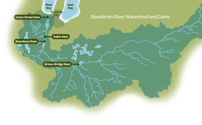 Boardman Watershed Map and Dams