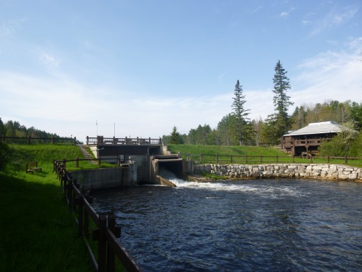 Looking upstream at song of morning dam outlet