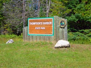 A simple sign on the highway alerts people to its presence. Photo; Howard Meyerson