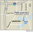 Austin Lake in Kalamazoo County. Graphic: MLive.