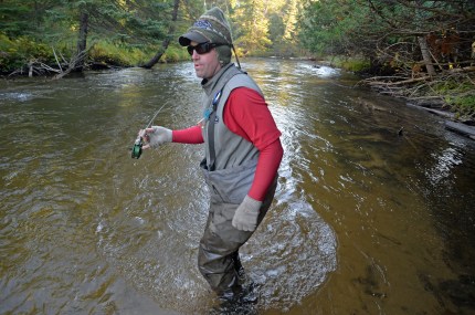 Phil Croff works a run on one of his favorite northern Michigan streams. Photo: Howard Meyerson