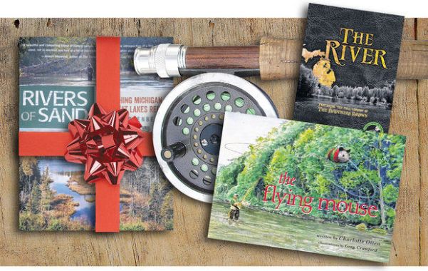 Is there a fly fishing enthusiast on your shopping list? Here are three gift possibilities, starting clockwise at top right: “The River,” a production about the Au Sable River by videographer Robert Thompson; “The Flying Mouse,” a children’s book by Charlotte Otten and illustrated by Greg Crawford; and “Rivers of Sand: Fly Fishing Michigan & The Great Lakes Region,” by Josh Greenberg, owner of Gates Au Sable Lodge near Grayling. (Ed Riojas/MLive.com photo illustration)