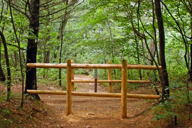 Barricades like these are used to close off unwanted user-created two tracks in the national forest. Photo: Howard Meyerson