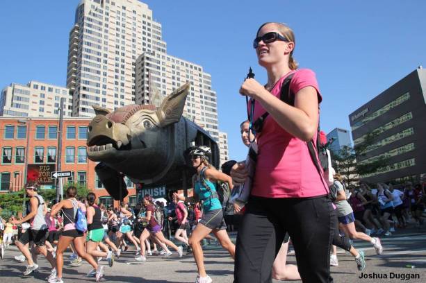 Runners in Michigan Adventure Racing's Art Prize Edition has competitors navigating through this international art competition. Photo: Josh Duggan.